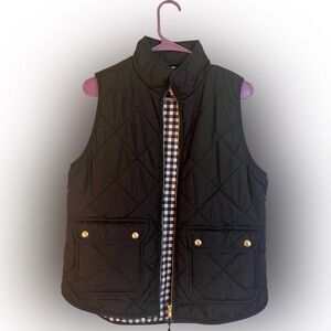 J Crew Black Quilted Vest